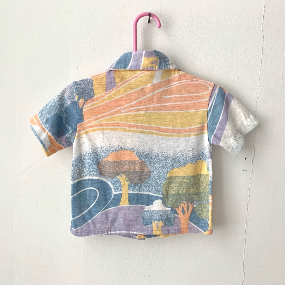 vintage 70s toddler airbrushed psychedelic shirt